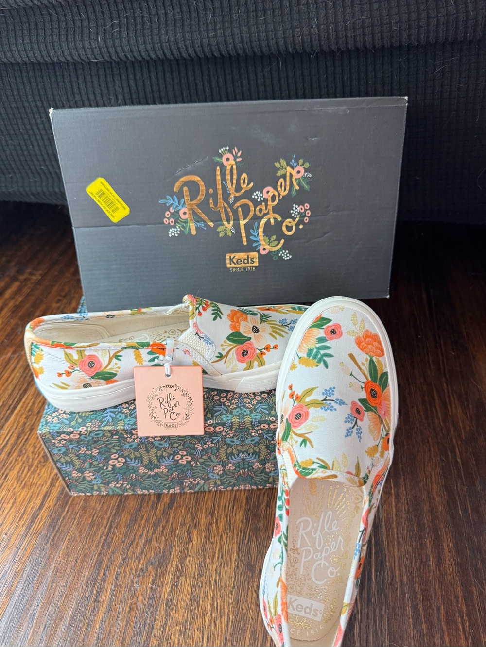 Keds x Rifle Paper Co. Floral Slip-On Flats — White Multi
